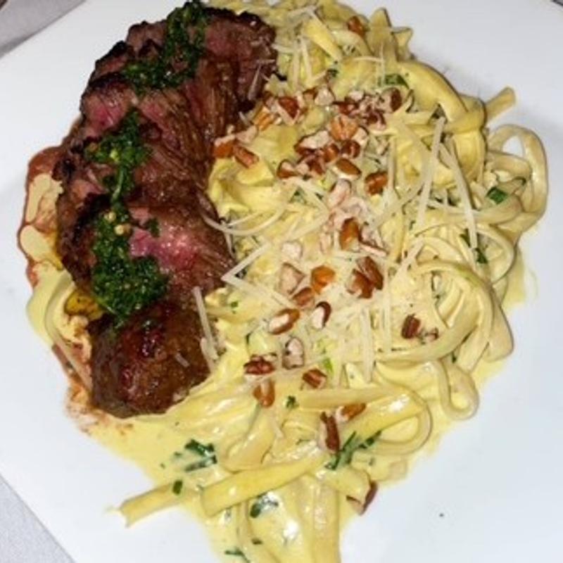 Linguine A La Huancaina With Lomo Saltado photo