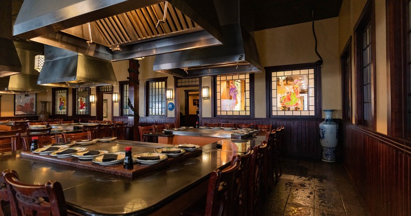 Interior, tables ready for guests