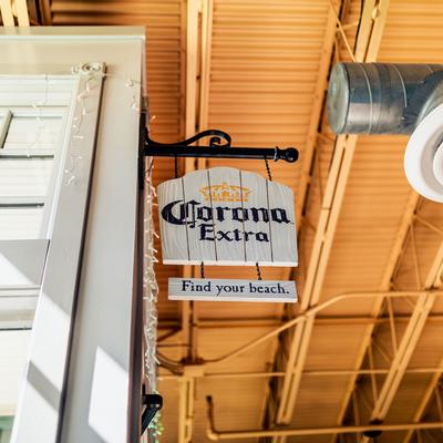 Interior, restaurant sign