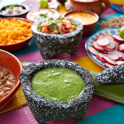 Variety of food served on the table.