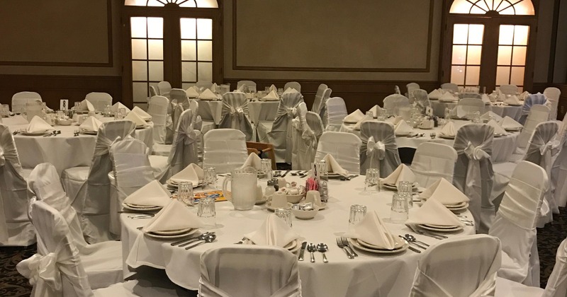 Interior, tables lined up