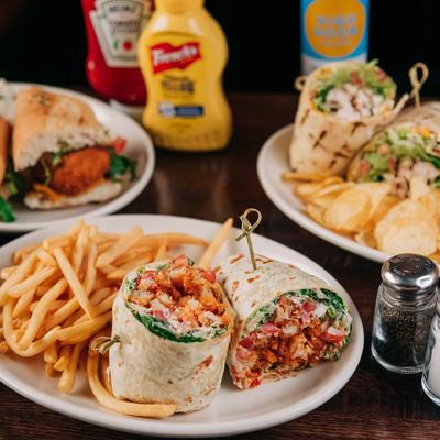 Buffalo Chicken Wrap and fries.