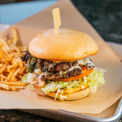 Double cheeseburger and fries.