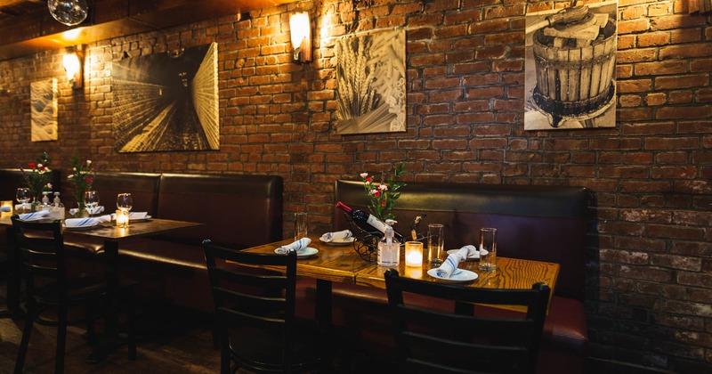 Interior, booths, chairs, tableware