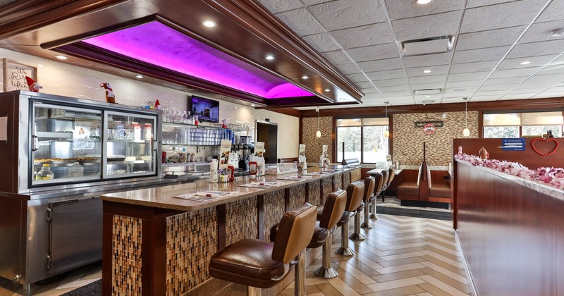 Bar area, bar stools