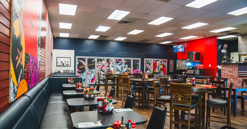 Decorated Interior, tables ready for guests