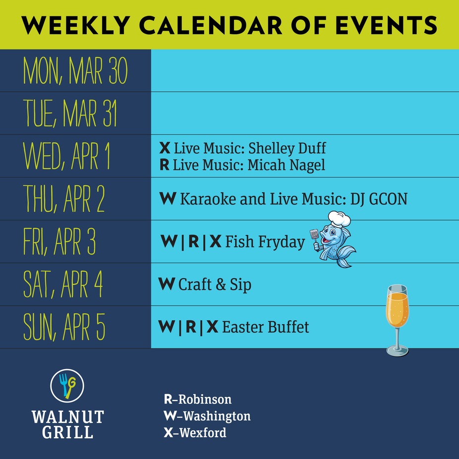 WEEKLY EVENTS CALENDAR event photo