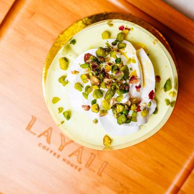 Pistachio cheesecake.