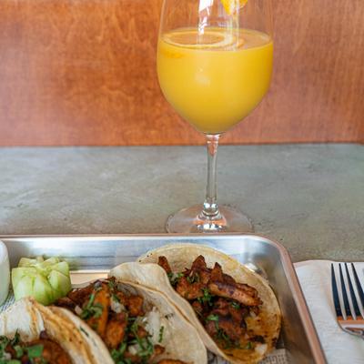 Chicken, with onion and cilantro.