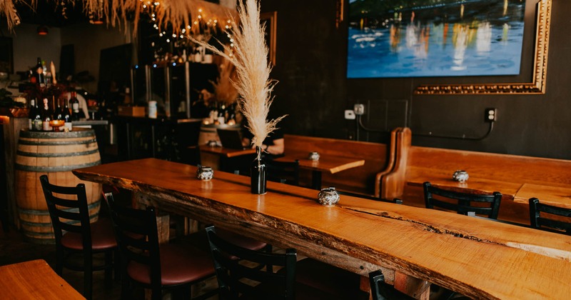 Seating space in the bar area