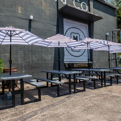 Millennial Brewing outdoor seating area.