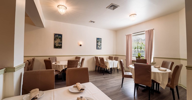 Interior, tables with tableware