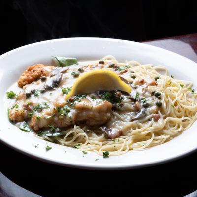 Chicken Piccata with a twist. Adding bacon and mushrooms..