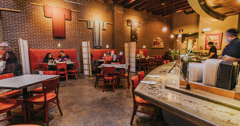 Interior, guests enjoying drinks