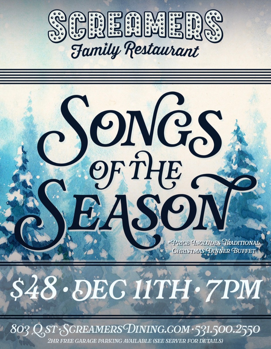 Songs of the Season - A Singing Server Celebration of the Holiday Season!! (Full buffet/salad bar included in ticket price!!) event photo