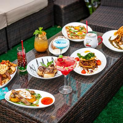 Various dishes on the table