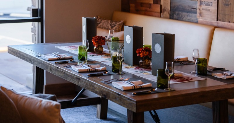 Interior, set table ready for guests