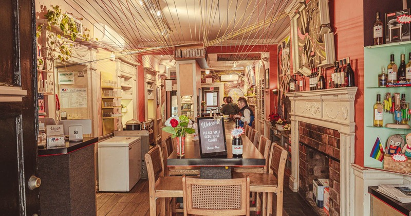 Interior, table and chairs