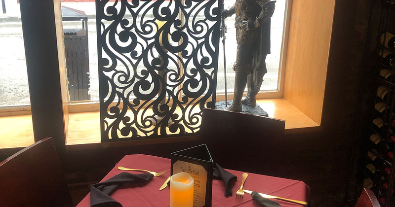 Interior, table ready for guests