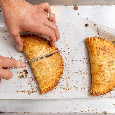 Pastry being served.