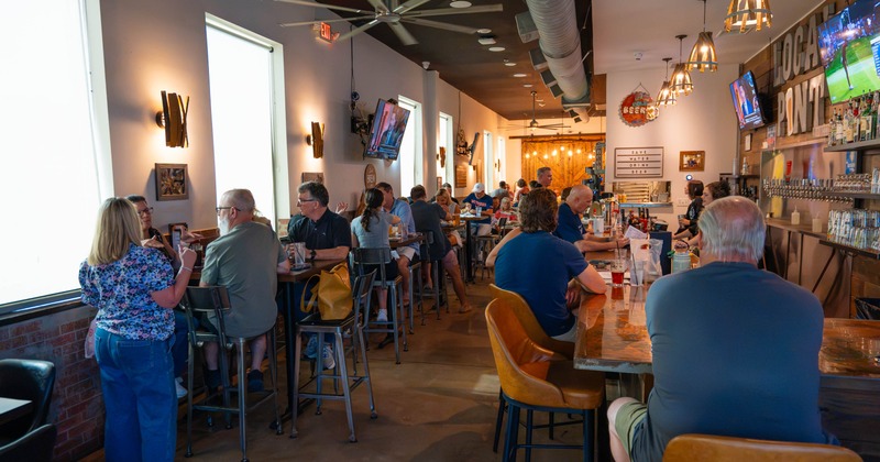 Interior, bar and seating area