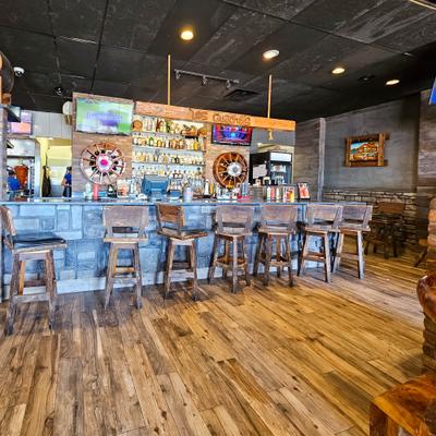Bar area and bar stools