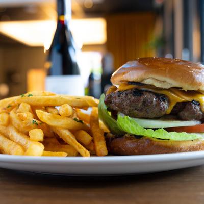 Cheeseburger and a side of fries.