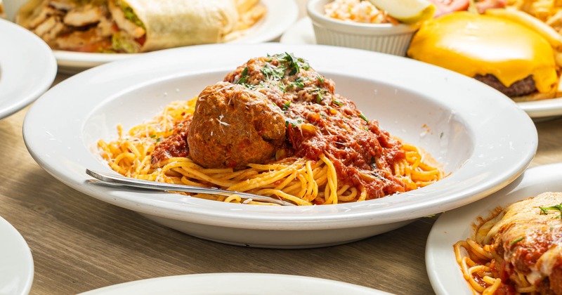 Spaghetti and meatballs