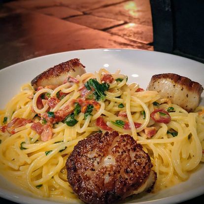 pasta and scallops