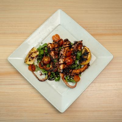 Signature flat grilled octopus.
