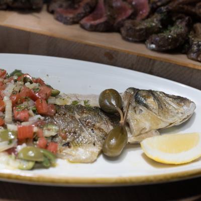 Grilled Whole Bronzino - fennel, ruby red grapefruit, castelvetrano olive