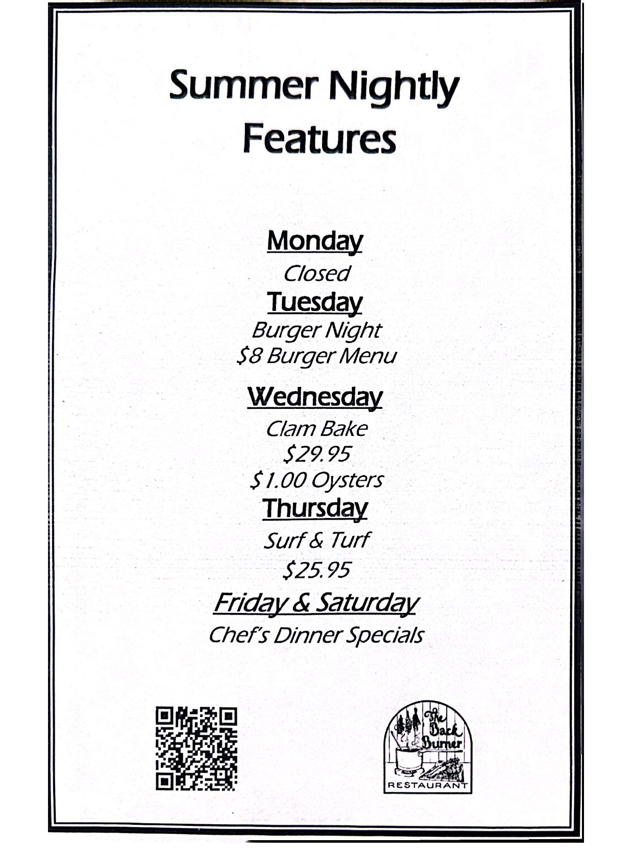 Back Burner Hockessin Corner, Hockessin, DE