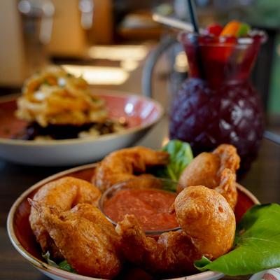 fried shrimp. top view