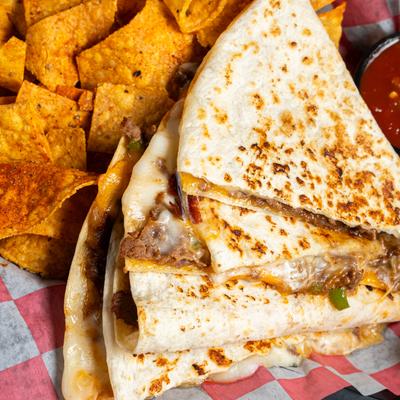 Quesadillas and chips.