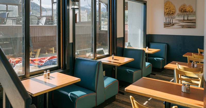 Interior, restaurant booths