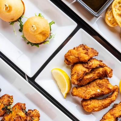 Different dishes, top view.