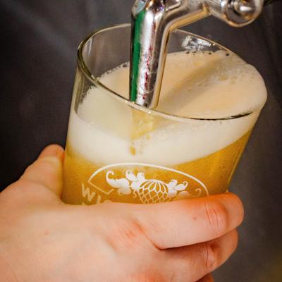 Pouring beer from the tap