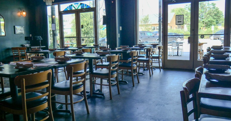 Interior, tables and chairs