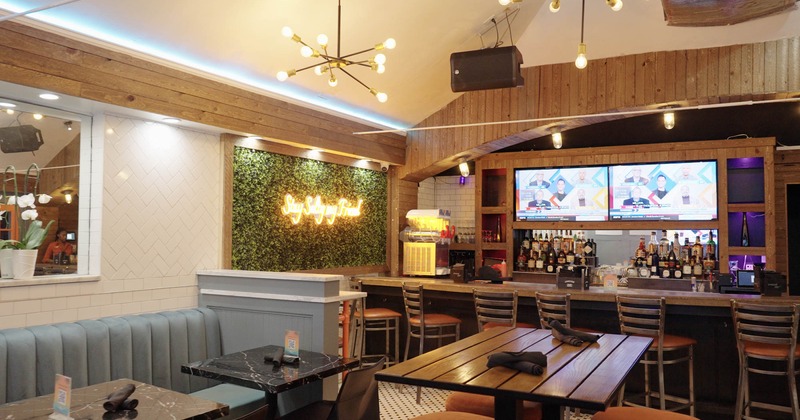 Interior, bar and seating area