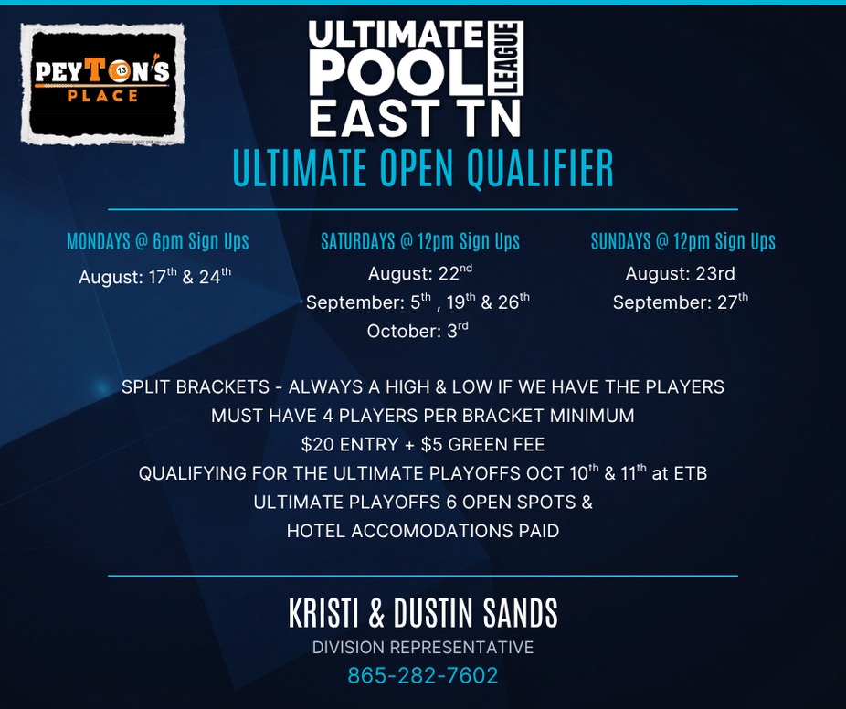 Ultimate Open Qualifier at PEYTON'S PLACE event photo