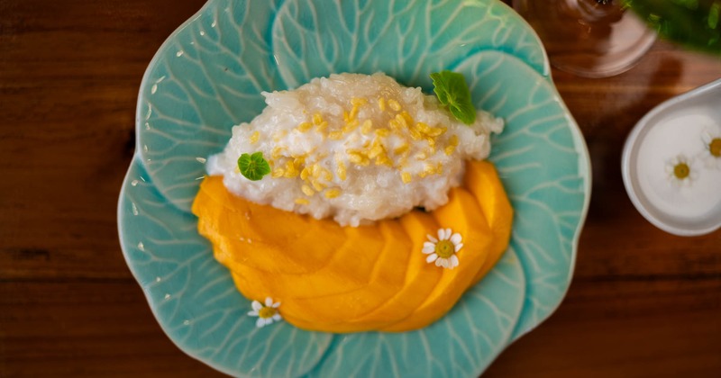 Mango Sticky Rice, top view
