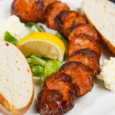 Portuguese Sausage with bread.