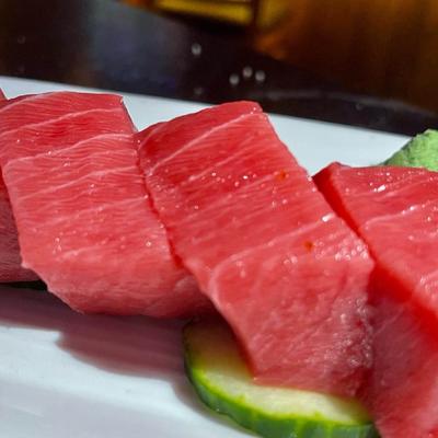 Raw tuna, closeup