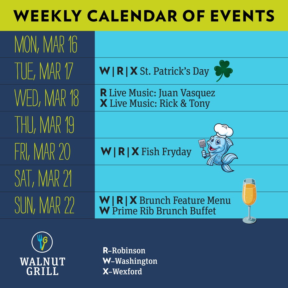 WEEKLY EVENT CALENDAR event photo
