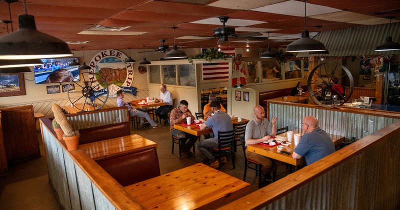 Interior dining area with guests enjoying their food