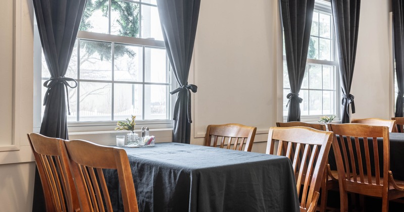 Table near window ready for guests