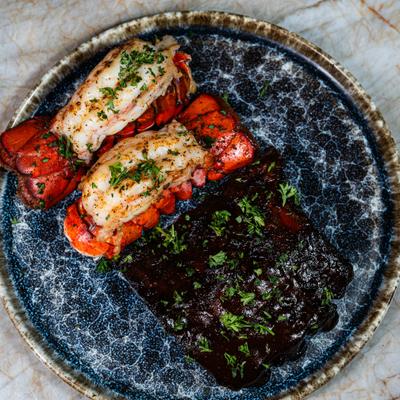 Lobster Tail dish, top view.