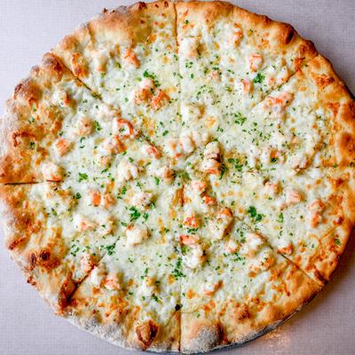 Shrimp Scampi Pizza.