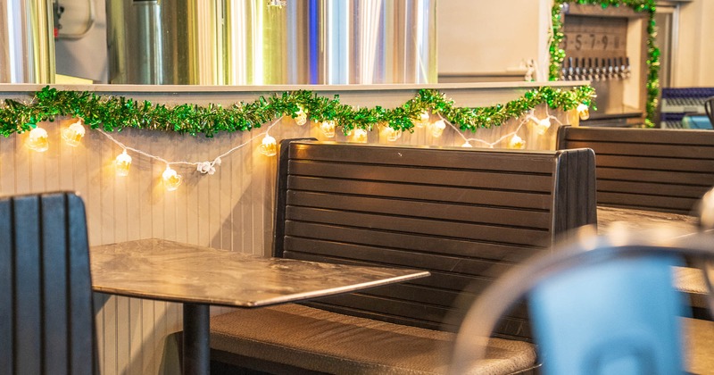 Interior, booths ready for guests