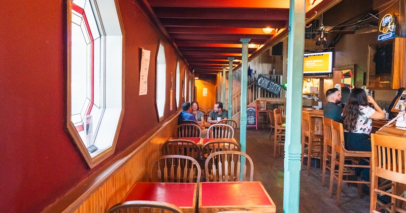 Diner area, tables and chairs